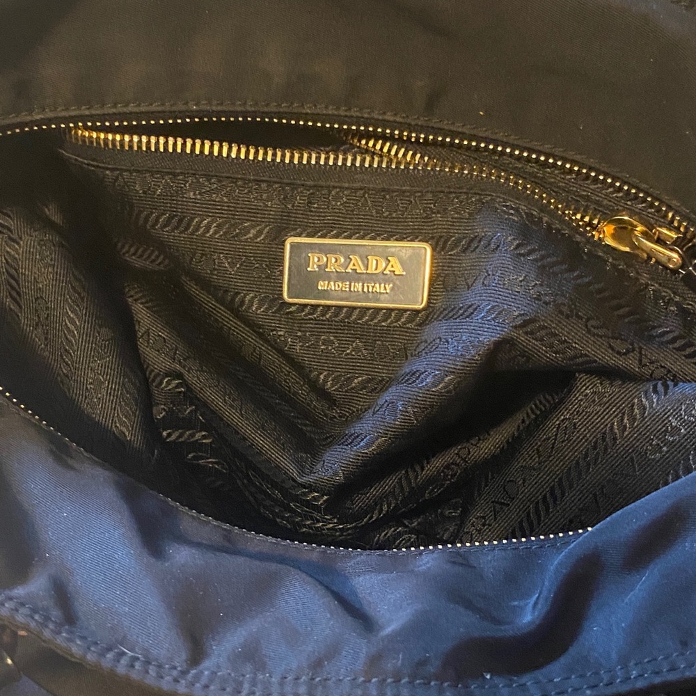 Black Prada Tote Bag with Gold Accents - Picture 3 of 4